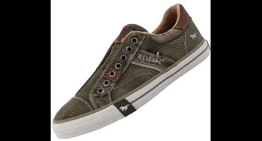 Mustang heren sneaker van canvas kaki