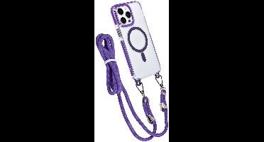 TUNIQ telefoonhoesje voor Apple iPhone 14 Pro Max - MagSafe backcover met koord - Paars