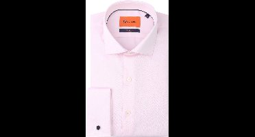 Suitable Overhemd Dubbel Manchet Roze - Maat 39 - Heren - Overhemden Formeel