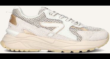 HUB Grid-w Sneakers Dames - Leren Sneaker - Beige - Maat 38
