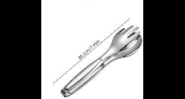 2x RVS kooktang - Hittebestendig - Voedselgrijptang - voor keuken, camping, barbecue, restaurant, hotel, catering, buitenbruiloft, feest - Koken, grillen en serveren - 20x4,5 cm - goud zilver