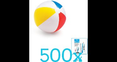 Intex Opblaasbare Strandbal Glossy - Medium - 51 cm - 59020NP - Diameter 51 cm - Volumebundel - Strandbal - 500-delig