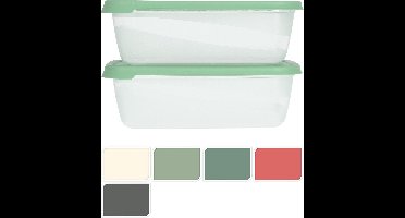 HH - Koopman vershoudbakje set 2-delig 2000ml groen plastic.