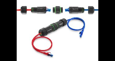 Delock Cable Connector RJ45 jack to RJ45 jack Cat.6 with M16 thread IP68 dust and waterproof