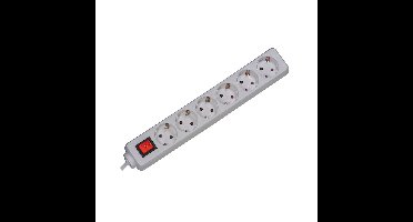 BACHMANN SELLY stekkerdoos 6x geaard contact, schakelaar, wit, 1,5 m