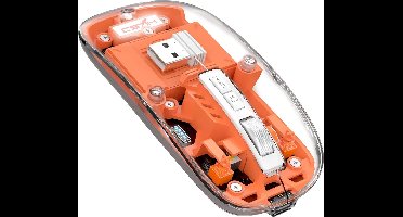Draadloze Muis voor Laptop en Computer Oranje - Bluetooth - Ergonomisch 2.4G - LED Transparant omhulsel - Laptop - Universeel - LED - USB C