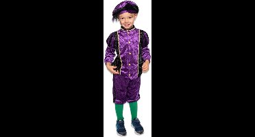 Witbaard Pietenpak Polyester Paars/zwart 3-delig Mt 128