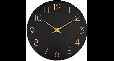 Oneay Wandklok — Werkt op batterijen, stil (tikt niet), minimalistische moderne houtstijl — Voor slaapkamer, woonkamer en woondecoratie (10 inch)