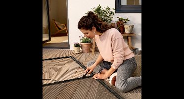 tesa INSECT STOP Aluminium For Doors Frame Fly Screen - hor met aluminium frame, helder zicht, antraciet - 100 x 220 cm