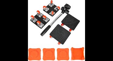 Robuuste meubelverhuiswagen, 360° draaibaar, 4 wielen, ABS stalen frame, meubelverhuiswagen, meubelhef- en verhuishulpmiddel, geschikt voor banken, kasten, koelkasten, wasmachines (standaardconfiguratie).