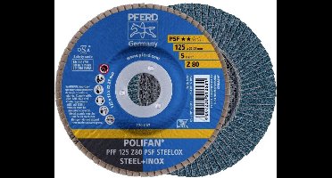 PFERD TOOLS 67668125 PFF 125 Z 80 PSF STEELOX Lamellenschijf Diameter 125 mm Boordiameter 22.23 mm Korrelgrootte (num)
