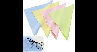 Reinigingsdoekjes voor brillen en meer - set van 12 stuks - optische kwaliteit - geschikt voor camera's, lenzen, mobiele telefoons, tablets en schermen - afmetingen 15 x 18 cm.