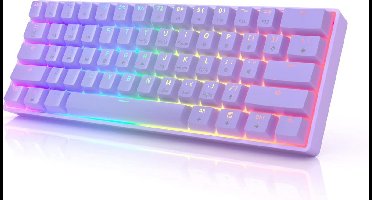 Mechanisch Gaming Toetsenbord 60% Compact | 61 Toetsen RGB Verlicht | Hotswap Bruine Switches | Programmeerbaar Bedraad voor PC en Mac
