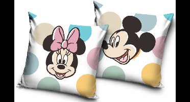 Disney Minnie & Mickey Kussenhoes – 40x40 cm – Fluweelzacht – Multicolor – exclusief vulling