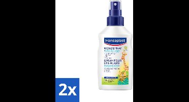 2 x Hansaplast - Kids Wondspray - Wondreiniging voor Kinderen - Wondontsmetting - 100 ml - Kinderwond - Wondreiniging - Wondontsmetting - Snee - Schaafwond