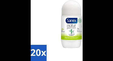 20 x Sanex – Deo Roll-on – Bamboo Fresh Efficacy – 50 ml - Bamboo Deodorant - Natuurlijke Frisheid - Alcoholvrije Deodorant - Huidvriendelijke Deodorant - Transpiratiegeur