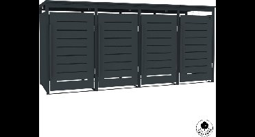 4gardenz® Slimline Kliko Containerombouw 4 Afvalbakken - Antraciet