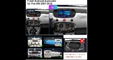Autoradio Fiat 500 – Auto Stereo – Multimedia Speler – Navigatiesysteem – Touchscreen Radio – Android 14 – 7 Inch QLED Display – Wireless CarPlay & Android Auto