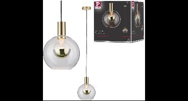 Neordic Hanglamp Esben E27 max. 20W Helder, Messing geborsteld dimbaar Glas, Metaal