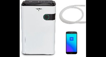 MEDION luchtontvochtiger met app en stembediening (5L waterreservoir, tot 40m², ontvochtigingsvermogen 24L/dag, 280W max. vermogen, 2 snelheidsniveaus, tiptoetsbediening, MD 12044)