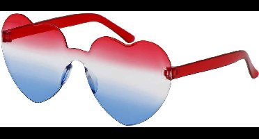 Folat - Feestbril - Hart rood wit blauw - WK voetbal 2026 - WK voetbal versiering - WK voetbal outfit - Nederland WK