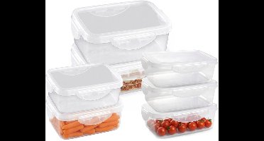 Plasticforte Vershoudbakjes set Classic - 7x stuks - vriezer en magnetron - kunststof - diverse maten - 800-1000-2000 ml