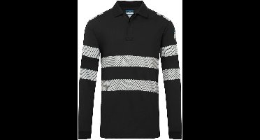 Portwest PW3 Modaflame Vlamvertragend Poloshirt met lange mouw FR733 - Zwart - XXXL
