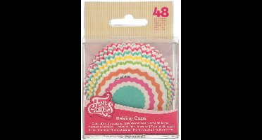 FunCakes Baking Cups - Kleurrijk Chevron - 48 Stuks - Cupcake Vormpjes Papier