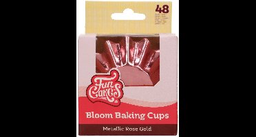 FunCakes Bloom Baking Cups - Duurzaam Gecoat Karton - Metallic Rosé Goud - pk/48