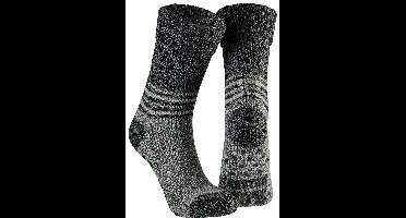Apollo Huissokken/slofsokken - met anti slip zool - grijs - heren - maat 43-46 - wol