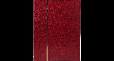 Exacompta Postzegelalbum met kunstlederen omslag- 16 zwarte bladen - 9 banden - 22 ,5x30,5cm - Rood - 26133E