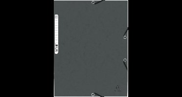 Exacompta 50x Elastomap met 3 kleppen in glanskarton 355g/m2 - Grijs - 55313E