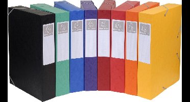 Exacompta 10x Cartobox Archiefdoos Rug 60mm - A4 (vlak geleverd) - Geassorteerd - 16000H