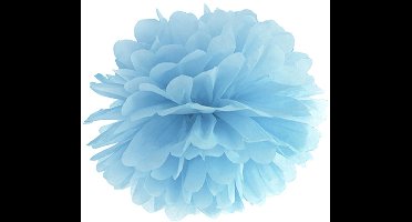 PARTYDECO - Hangende pompon van blauw vloeipapier 25 cm