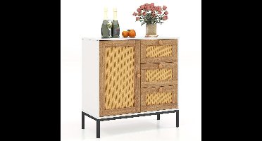 Modern Wit Bureau – Computertafel – Werkplek – Studiebureau – Bureautafel – Met Lade En Kast – Stevig MDF Hout – Ruim Tafelblad