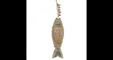 Deco vis, houten vis Deco, vis hanger hout 21cm