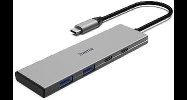 Hama 00200147 interface hub USB Type-C 10000 Mbit/s Grijs