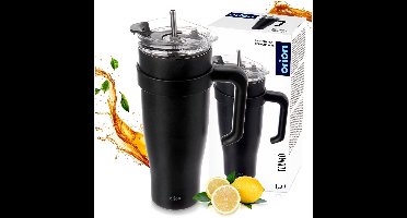 Grote Thermosbeker RVS Lekvrij 1.2L met Rietje - Warm & Koud