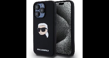 Karl Lagerfeld Back Cover - iPhone 14 Pro - Zwart - Slank siliconen hoesje met schokabsorptie