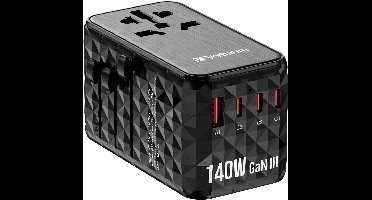 Verbatim UTA-10 universele reisadapter | 1x USB-A + 3x USB-C | 140W | GaN
