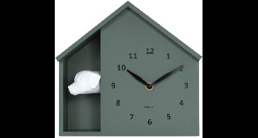 Karlsson Wandklok Peeking Doggy - Groen - 24.9x24.9x27cm - Wandklok Modern