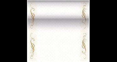 Tafellopers, stofkarakter, PV-Tissue Mix "ROYAL Collection" 24 m x 40 cm goud "Megan"