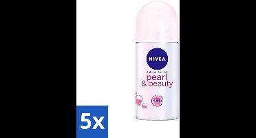 5 x Nivea - Deodorant - Roller - Pearl & Beauty - Anti-Transpirant - 50 ml - NIVEA Pearl & Beauty Deodorant Roller - Anti-transpirant - 48 Uur Bescherming - Okselverzorging - Parelextracten