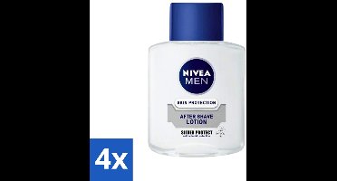 4 x Nivea Men - Skin Protection After Shave Lotion - Silver Protect - 100 ml - Aftershave Lotion - Huid Verzorging - Scheren Na - Roodheid Verlichten - Irritatie Verlichten
