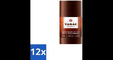 12 x Tabac Original Deodorant Stick 75 ml - Deodorant Stick - Mannelijke Geur - Zweetbescherming - Frisheid - Langdurige Bescherming