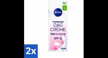 2 x NIVEA - Essentials Dagcrème - Voedende Gezichtscrème - Voor droge huid - SPF 15 - Met Amandelolie - 50 ml - NIVEA Dagcrème - Voeden Dagcrème - Droge Huid - Amandelolie - SPF 15