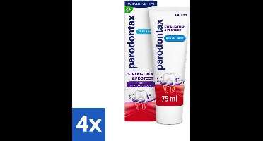 4 x Parodontax - Tandpasta - Strengthen & Protect - Fresh Mint - 75 ml - Tandvleesbescherming - Tandvleesversterking - Tandpasta - Hyaluronzuur - Fluoride
