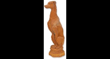 Beeldje - Windhond, whippet - roestig gietijzer - 79,2 cm hoog