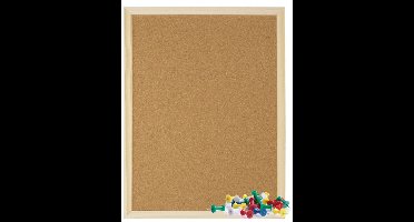 Gerimport Kantoor Prikbord - 40 x 30 cm - inclusief 25x punt punaises - Thuis / Keuken - Memobord