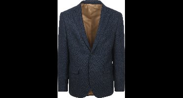 Suitable Colbert Herringbone Merinowol Donkerblauw (navy) blazer
